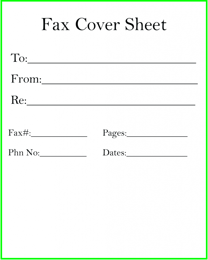 Free Fax Cover Sheet