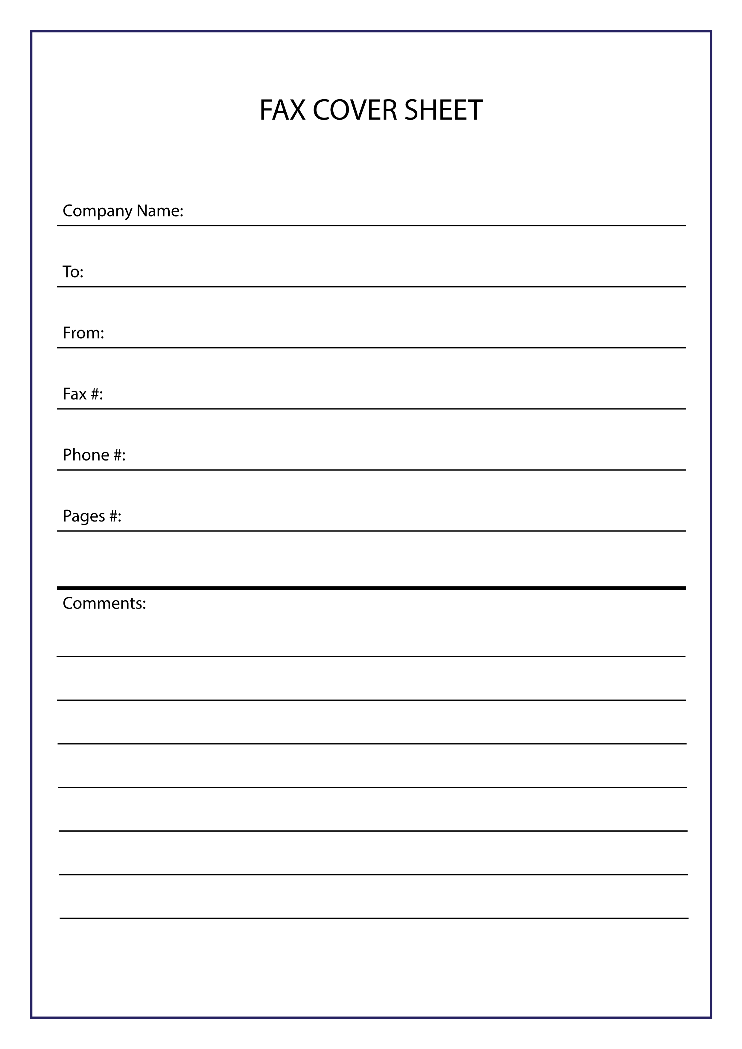 Fax Cover Page, Free Printable Fax Cover Sheet