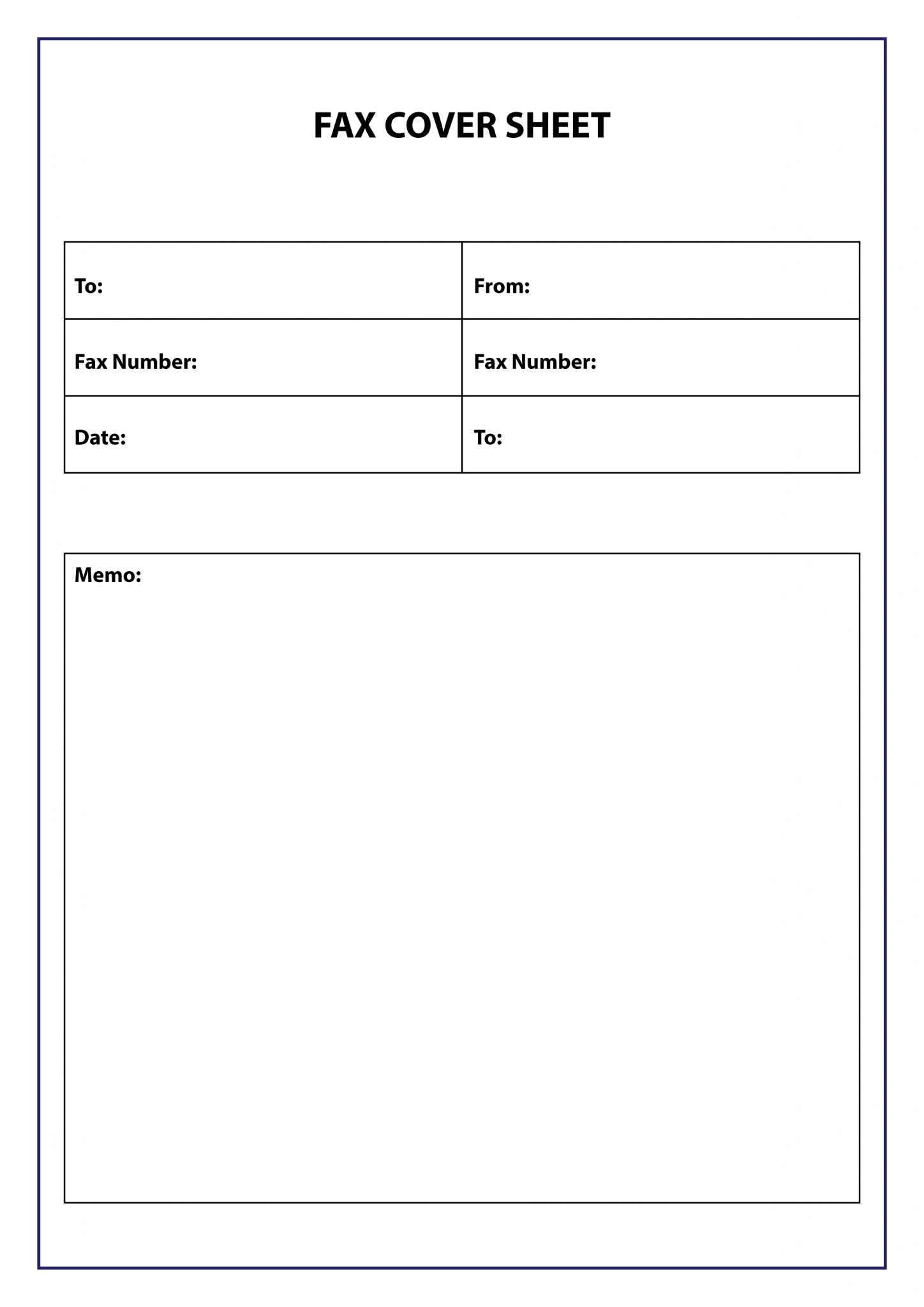 Free Basic Fax Cover Sheet Template PDF Word