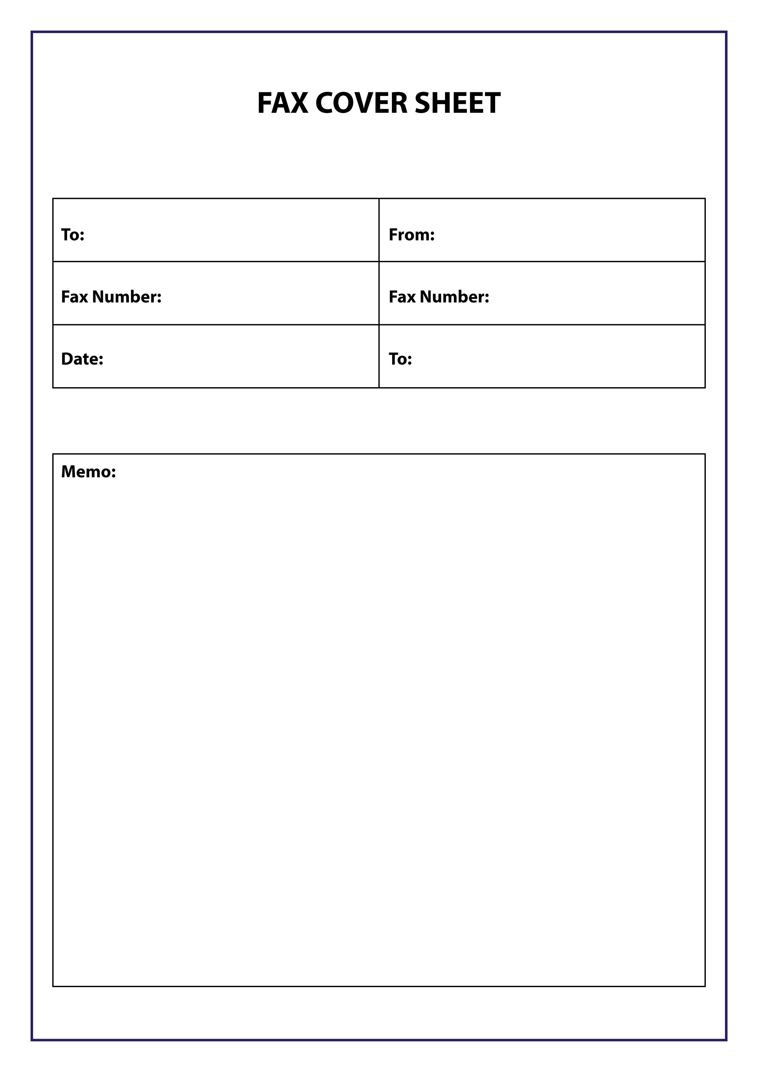 Format of Basic Fax Cover Sheet