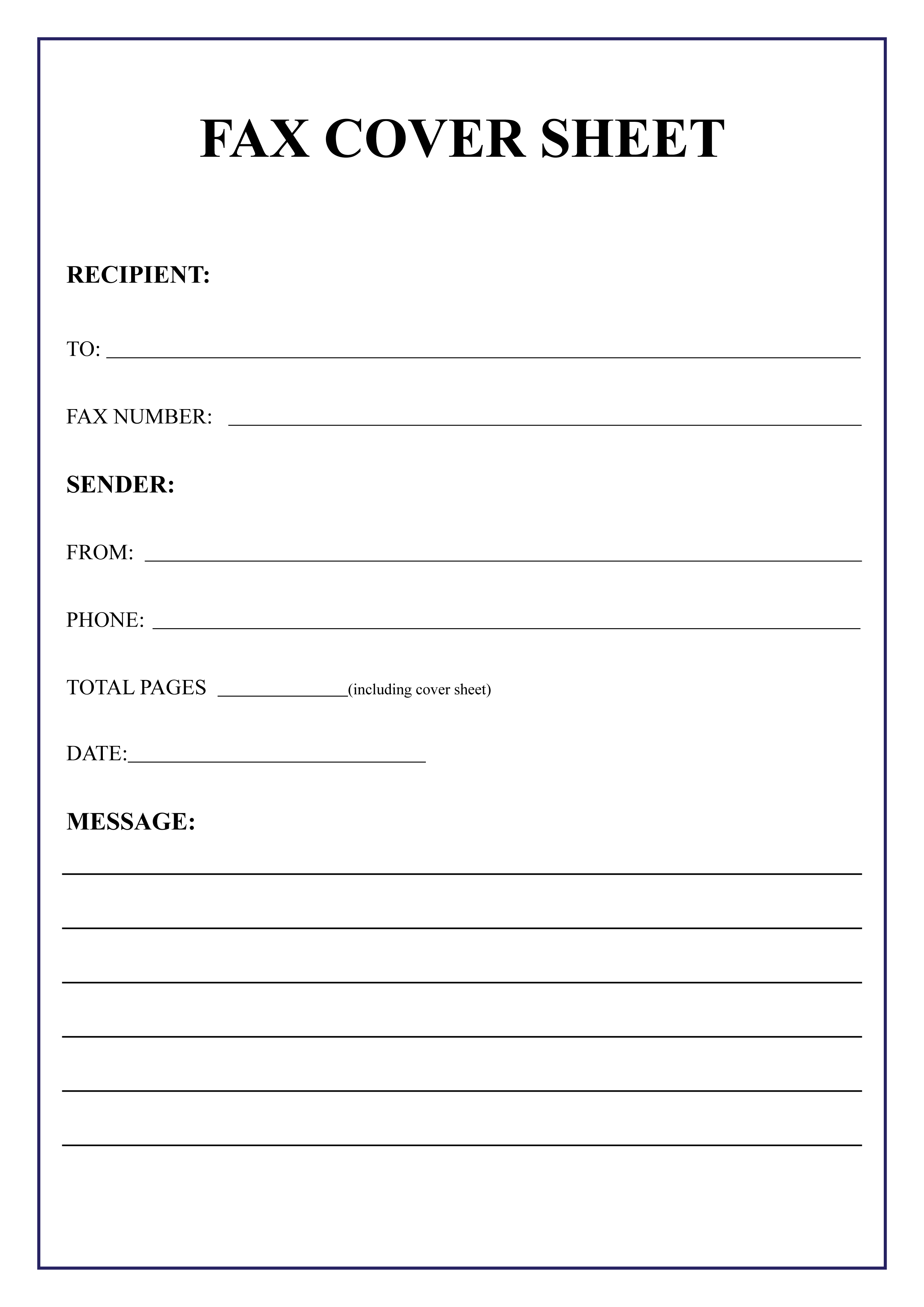 Free Printable Pdf Fax Cover Sheet