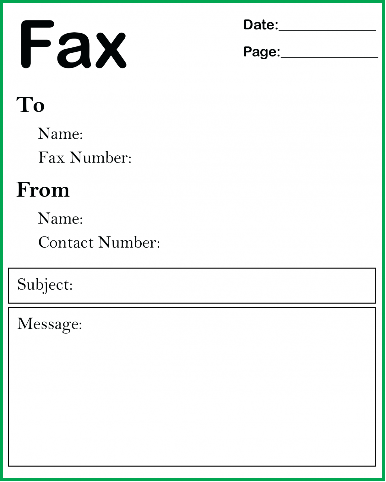 Free Printable Fax Cover Sheet Template Pdf