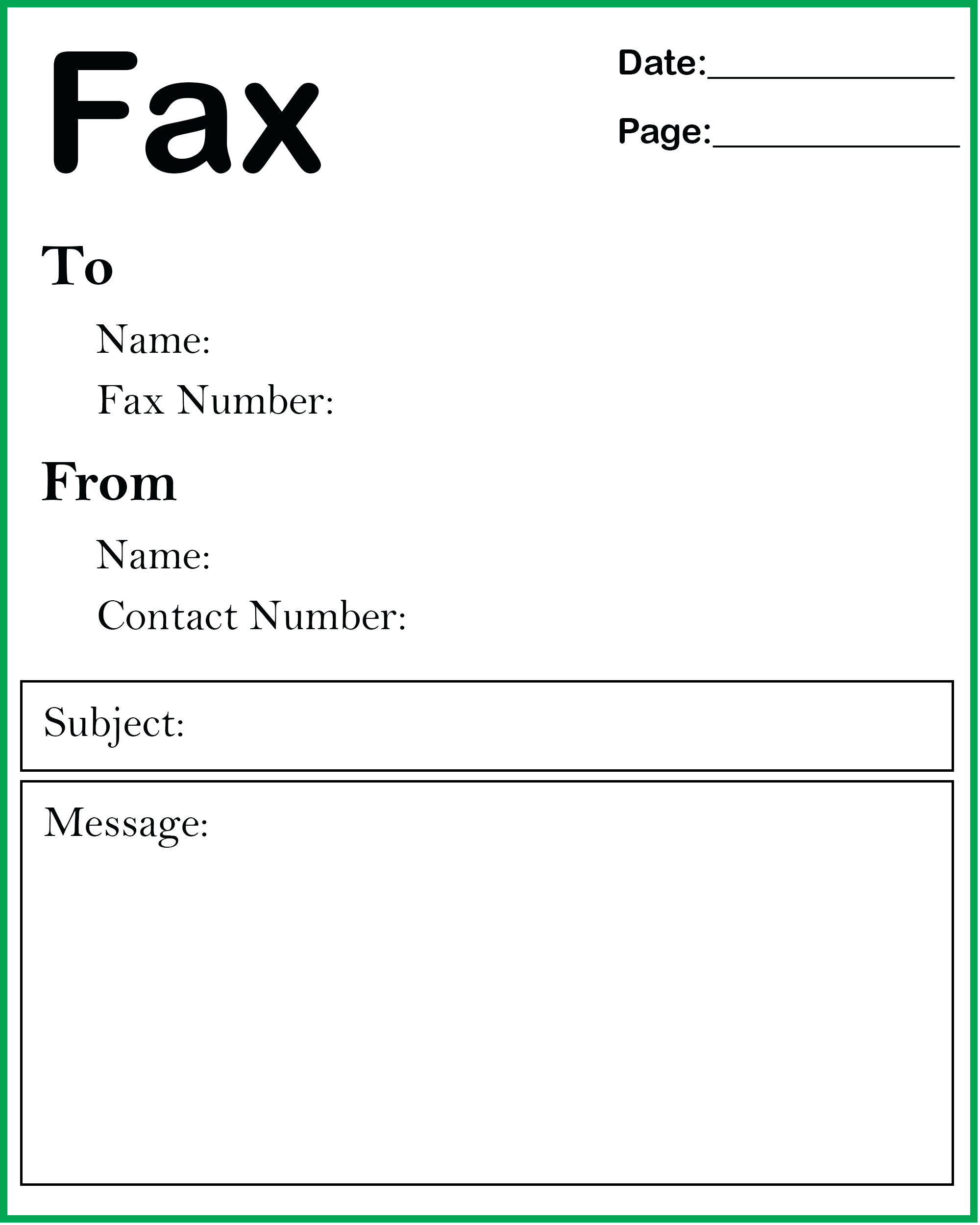 what does a fax cover letter look like