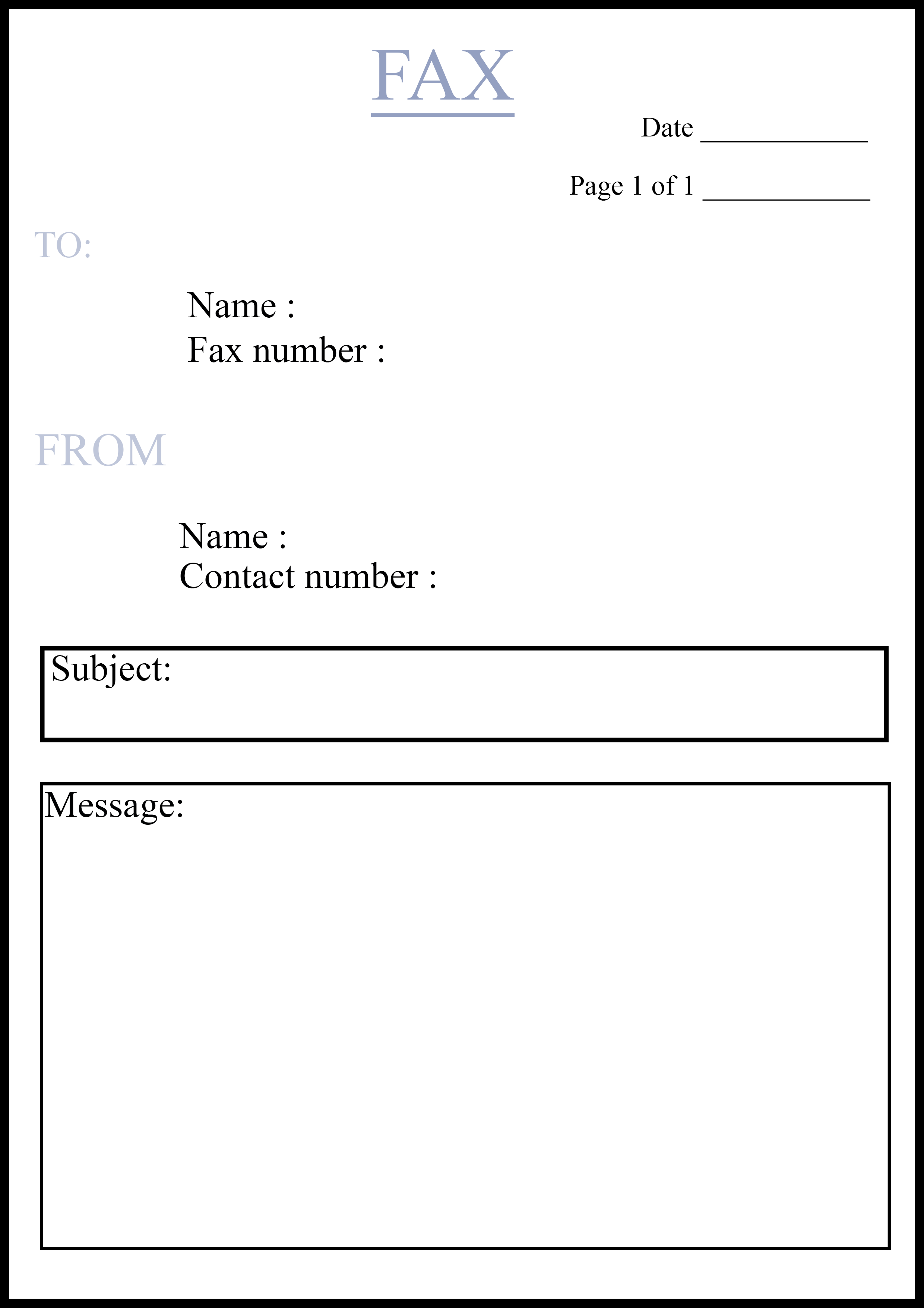 Free Personal Fax Cover Sheet or Letter Templates