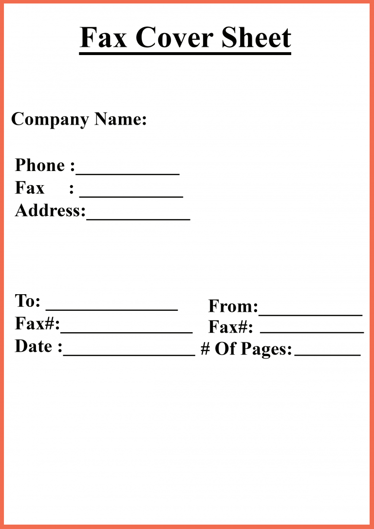 Free Personal Fax Cover Sheet Templates Download