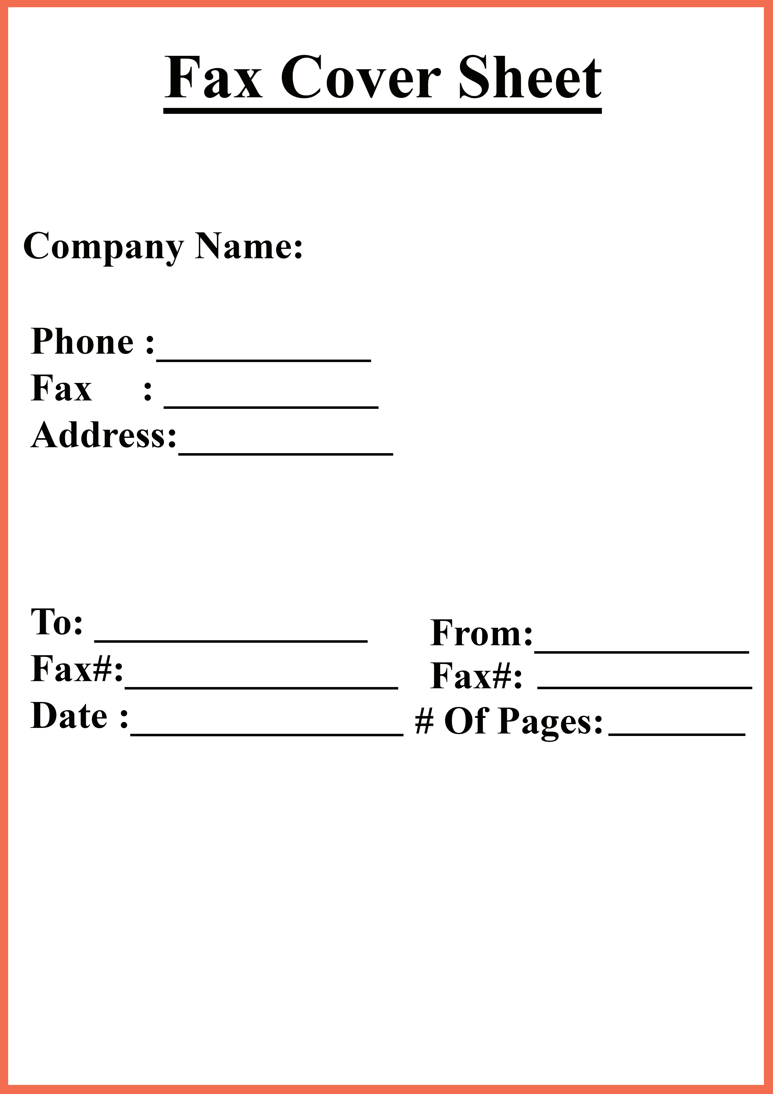 Free Personal Fax Cover Sheet 