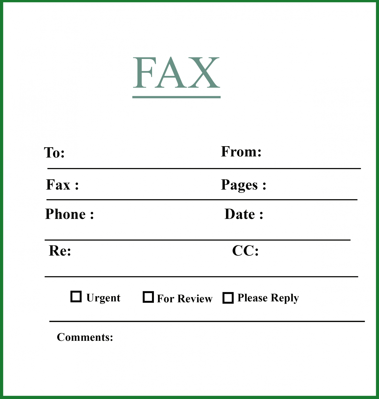 Printable Medical Fax Cover Sheet Template Printable Templates