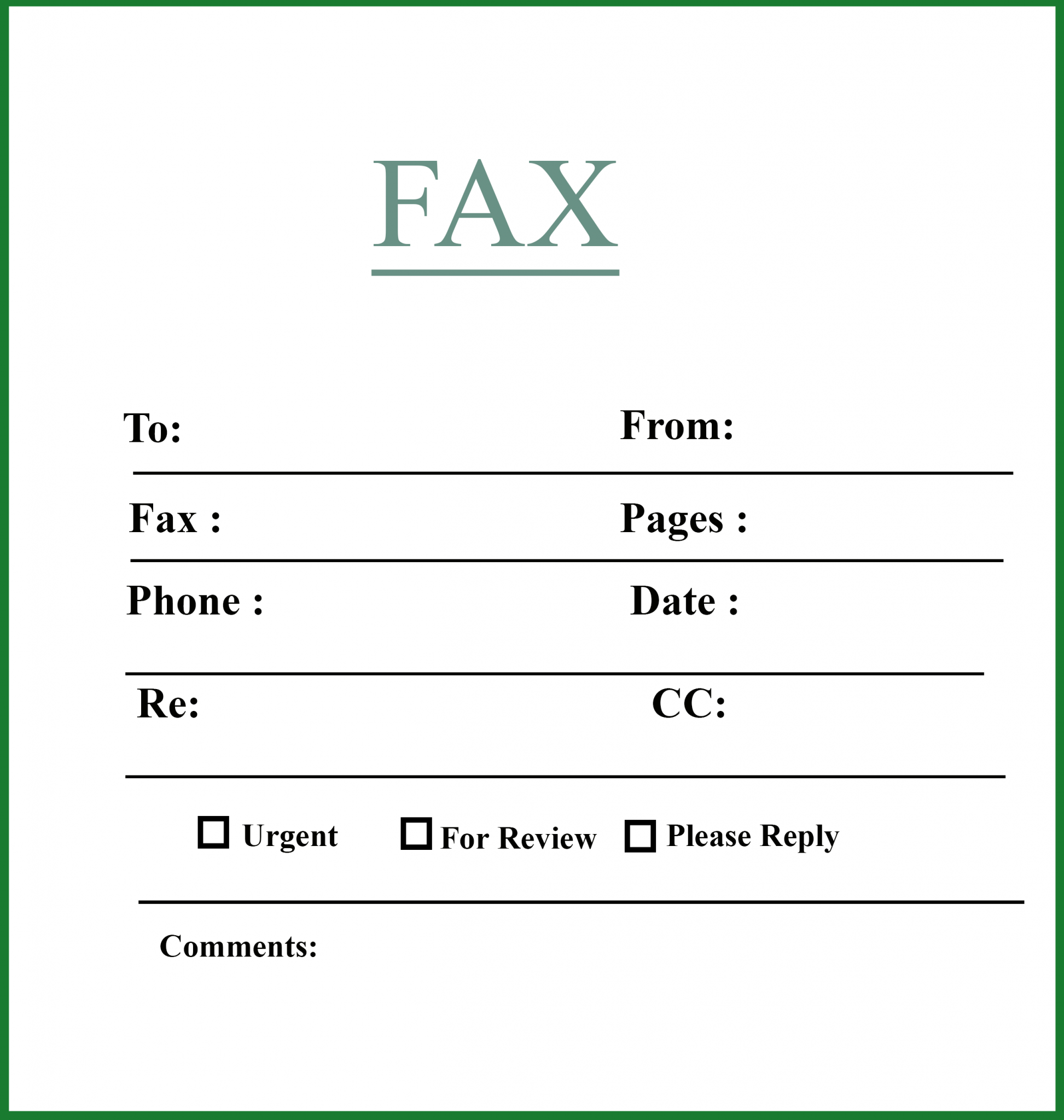 fax cover sheets printable free