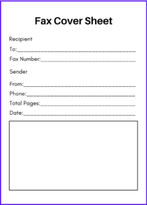 Printable Basic Fax Cover Sheet
