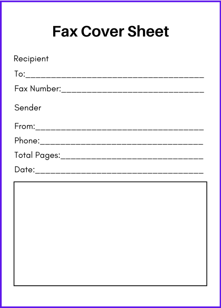 Free Basic Fax Cover Sheet Template Pdf And Word 