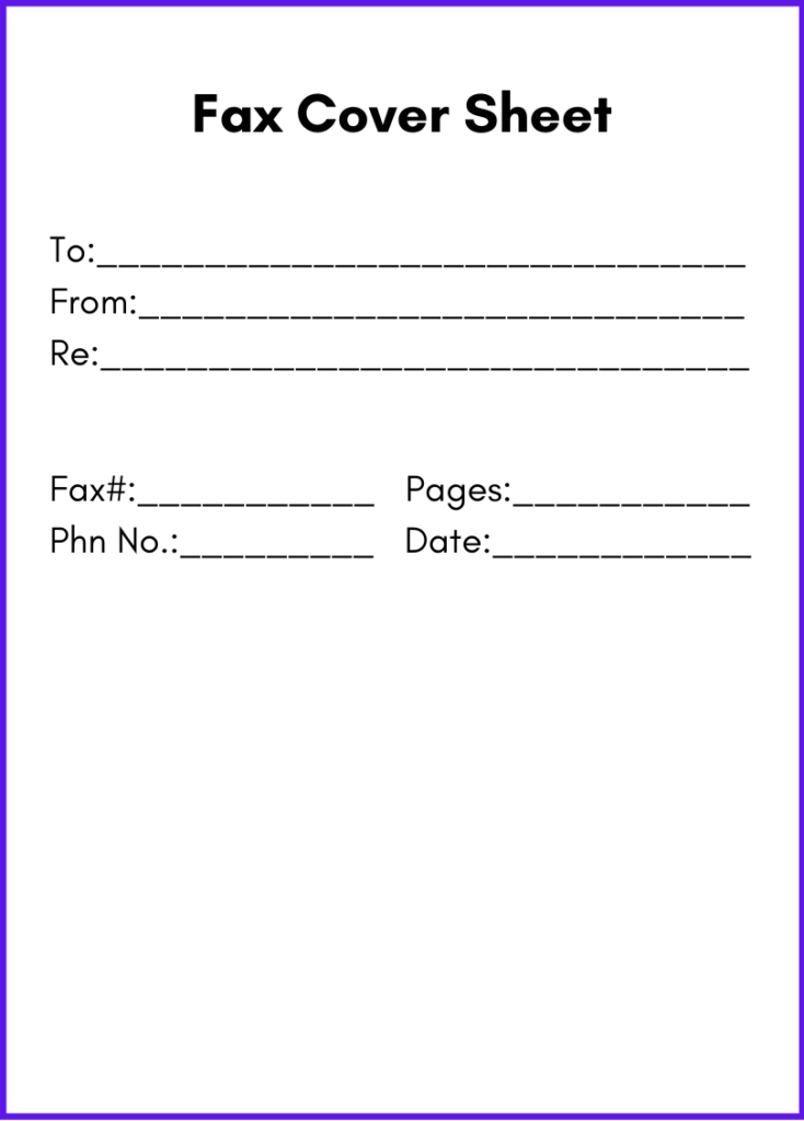 Fax Cover Sheet Template