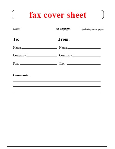 Free Generic Fax Cover Sheet