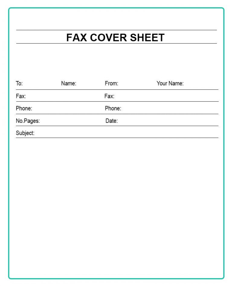 fax cover letter pdf free