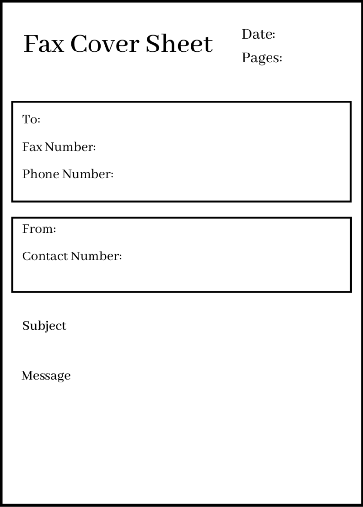 Personal Fax Cover Sheet PDF