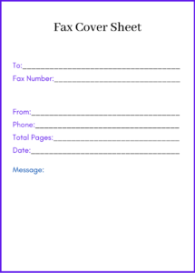 Printable Fax Cover Sheet PDF