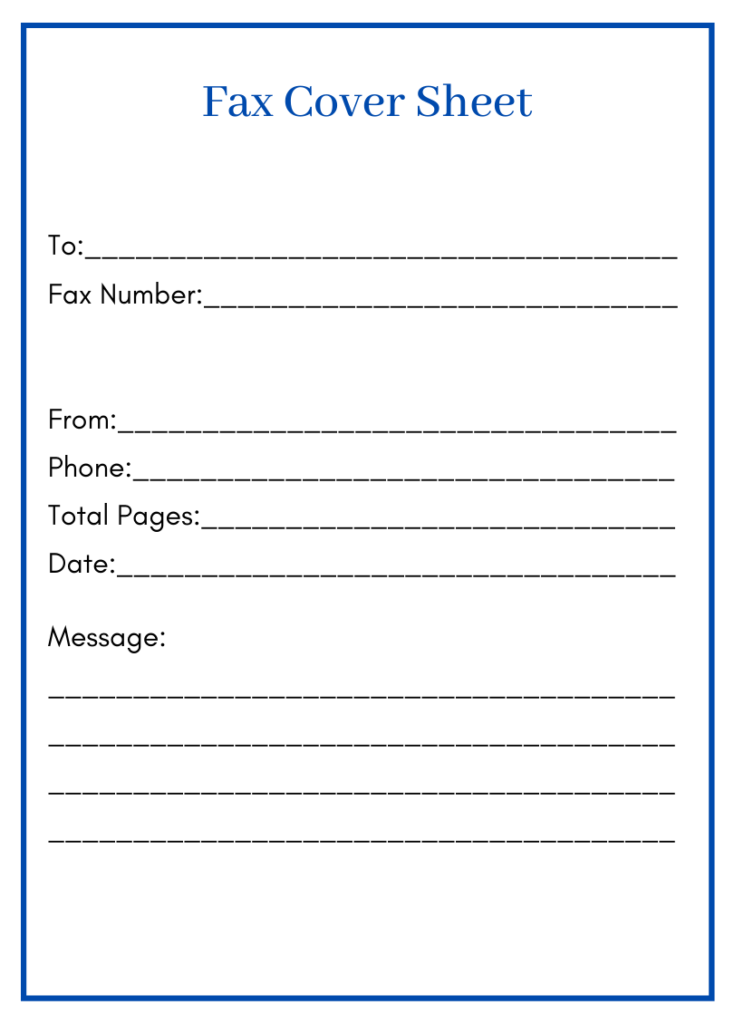 Free Fax Cover Sheet Templates In Pdf Excel Word