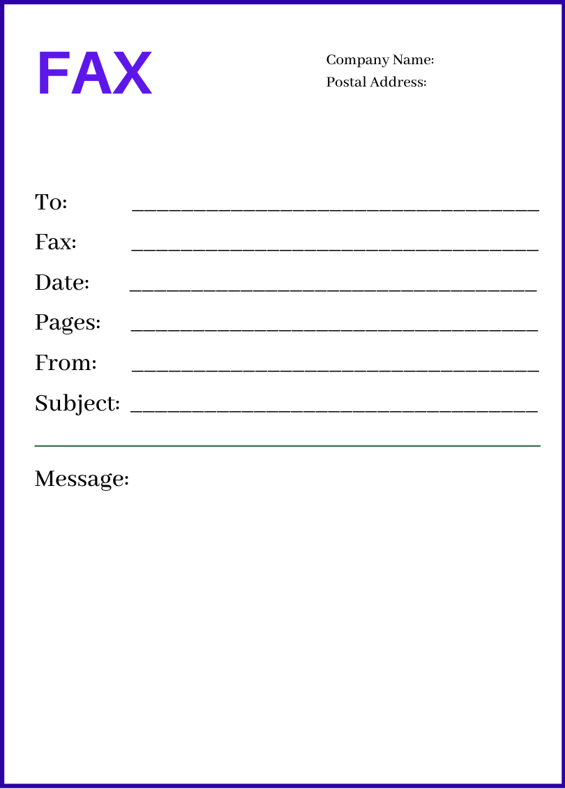 fax cover letter template google docs