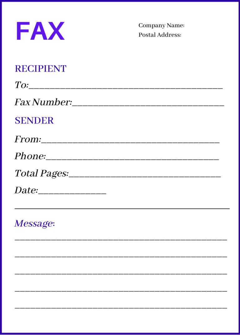 free printable fax cover sheet template google docs