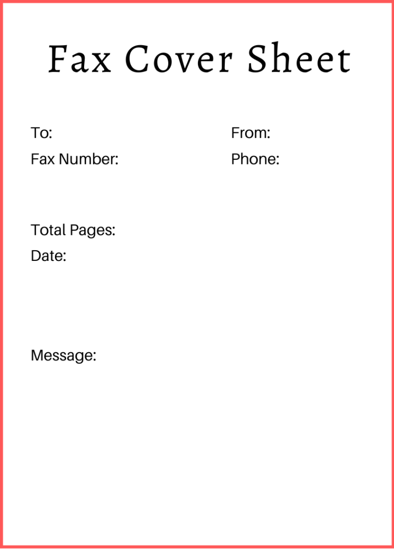 Free Printable Fax Cover Sheet Google Docs Template