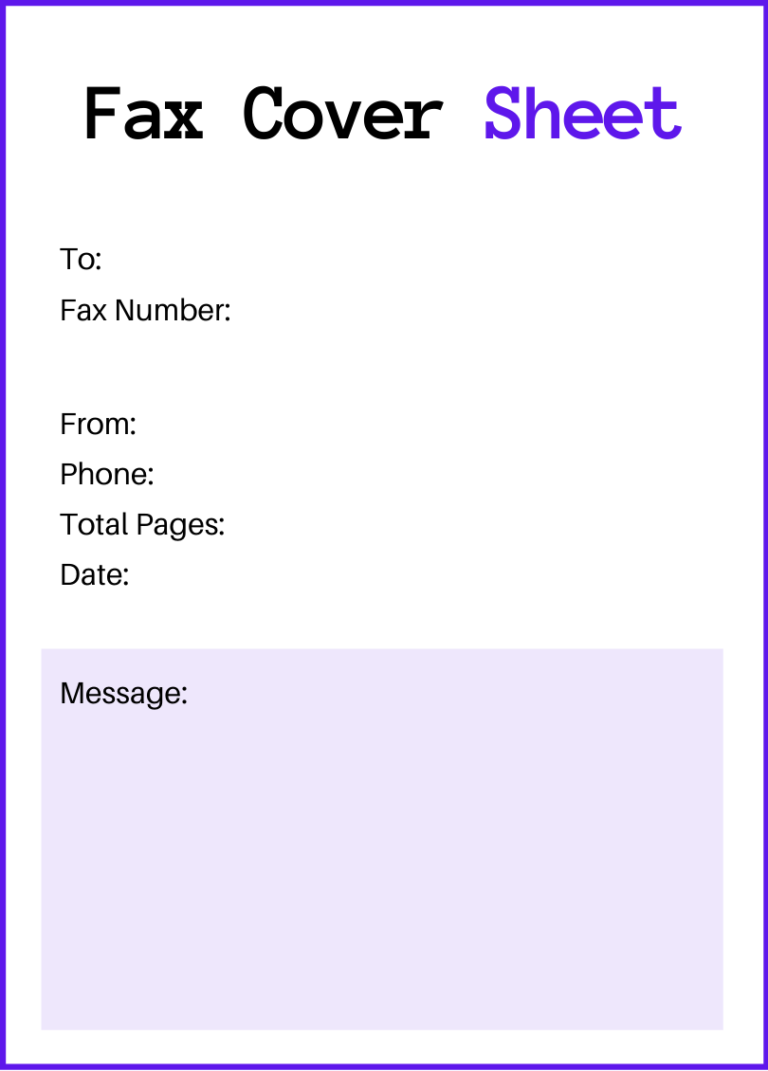 free printable fax cover sheet template google docs
