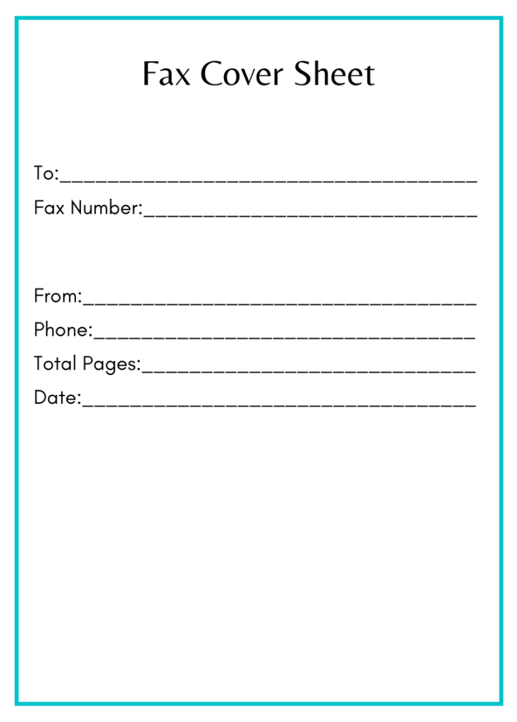 free printable fax cover letter
