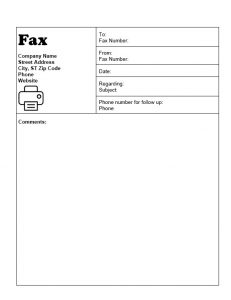 basic fax cover sheet free