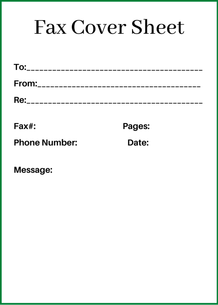 generic fax cover sheet free