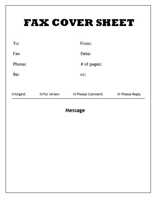 free fax cover sheet