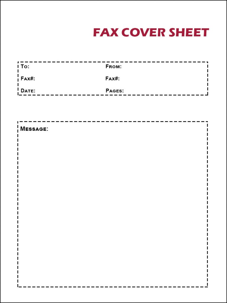 Printable Blank Fax Cover Letter