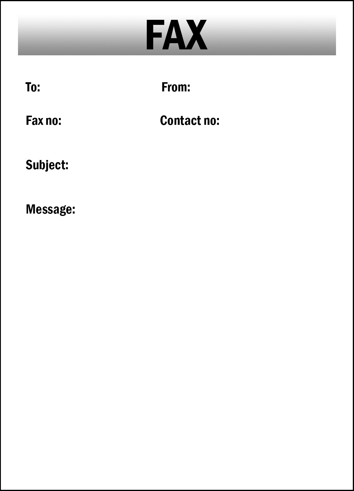 Printable Fax Cover Sheet