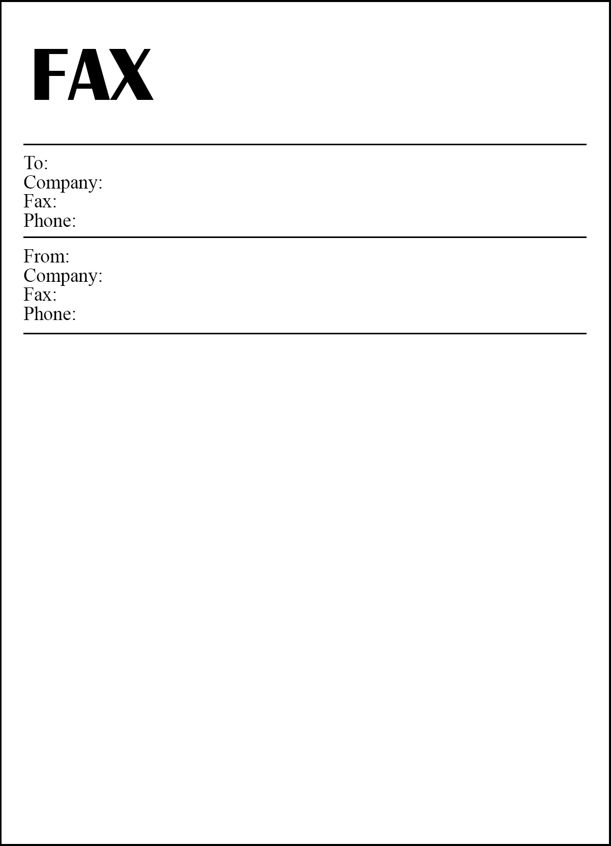 Free Fax Cover Sheet Printable