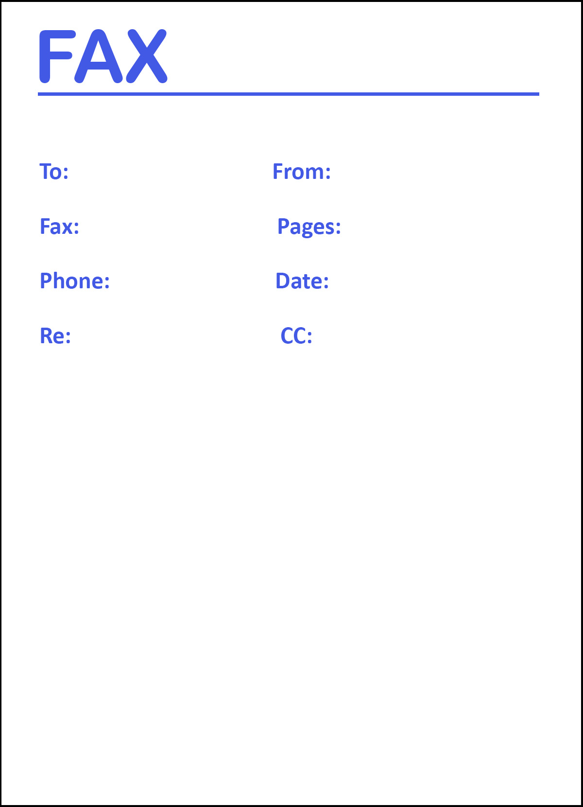 Fax Cover Sheet Fillable