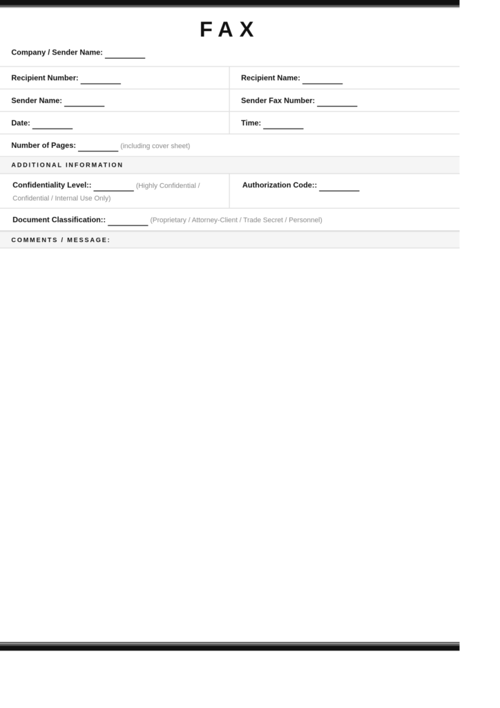 Confidential Fax Cover Sheet