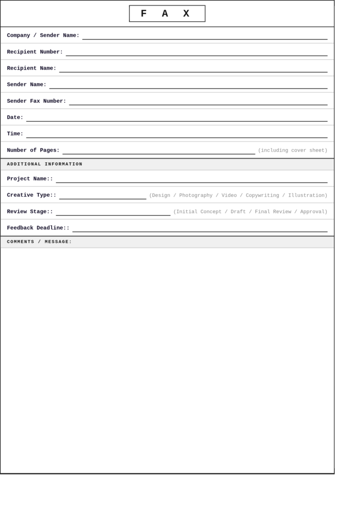 Creative Fax Cover Sheet