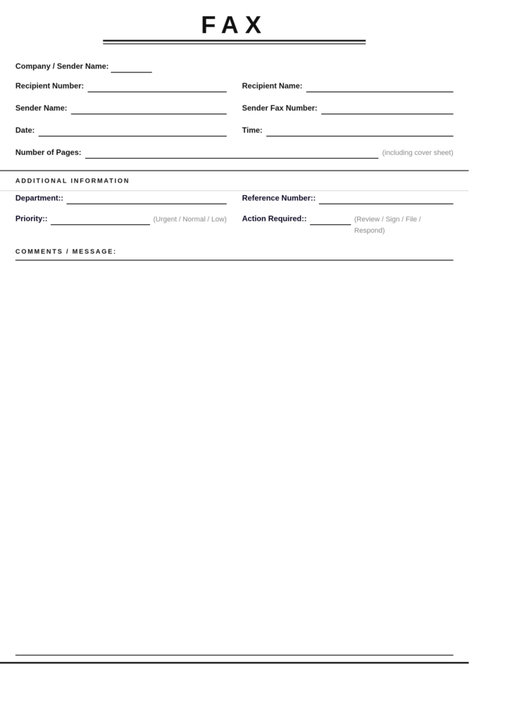 Custom Fax Cover Sheet