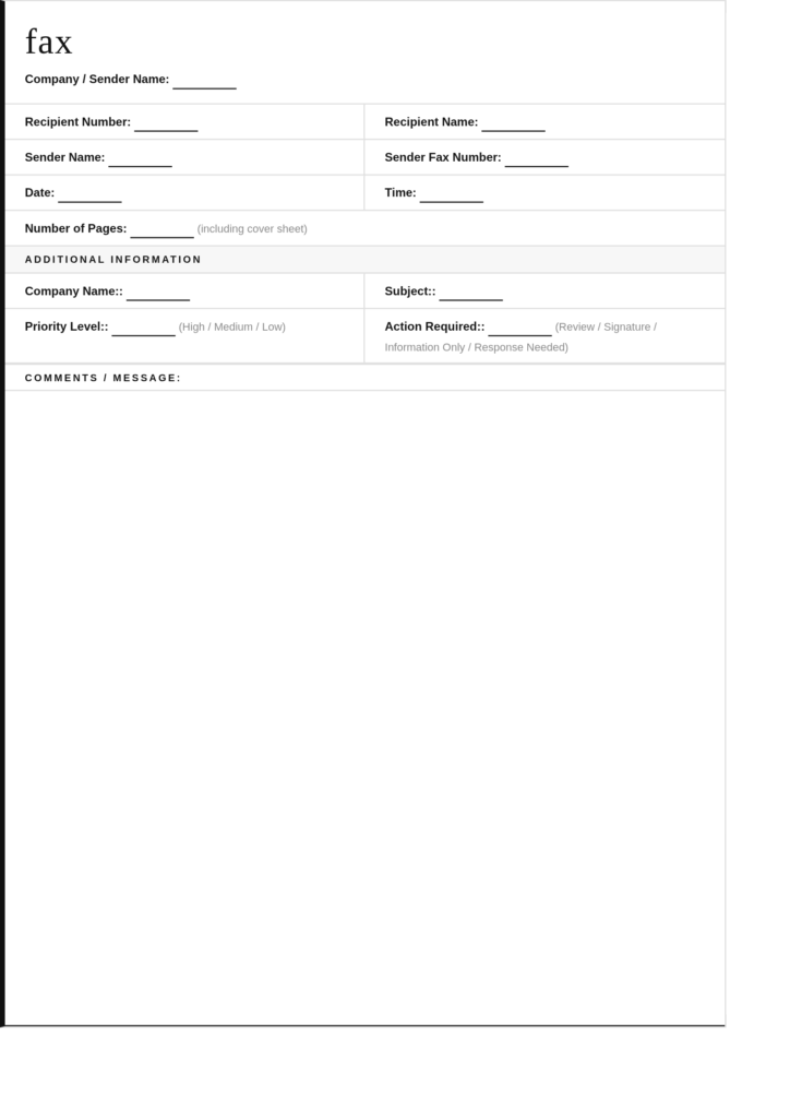 Elegant Fax Cover Sheet