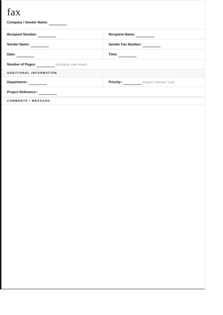 Modern Fax Cover Sheet