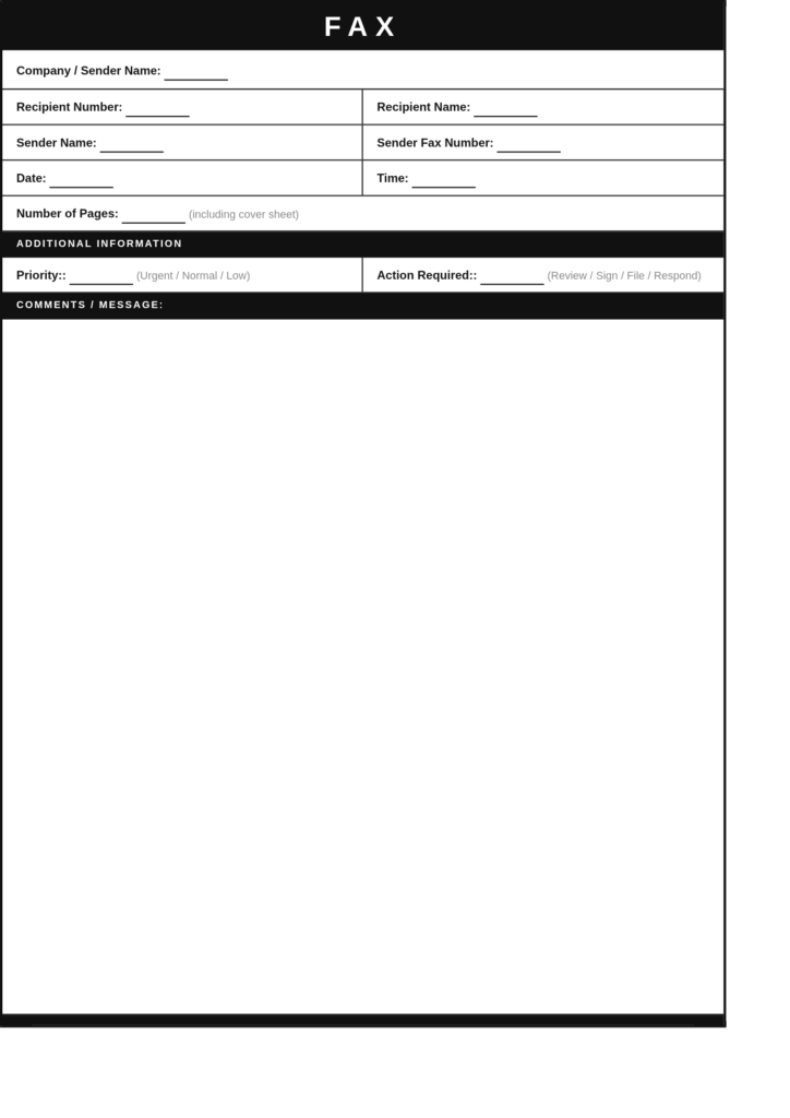 Quick Fax Cover Sheet