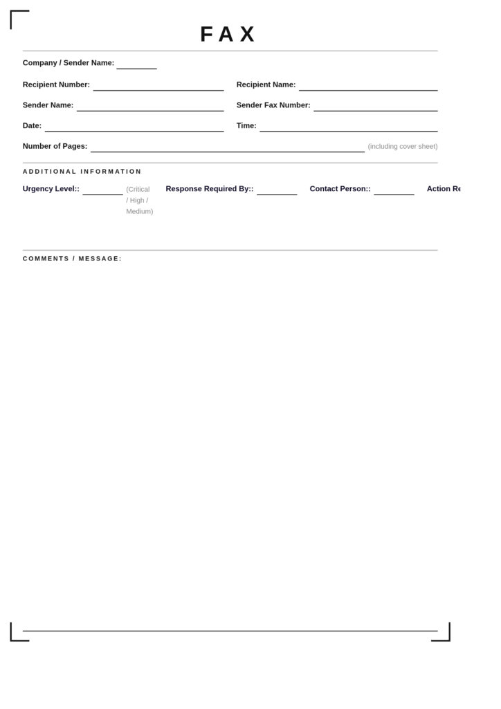 Urgent Fax Cover Sheet